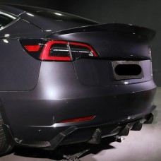 Tesla Model 3 2016-present Carbon Factory P Style Carbon Fibre Rear Diffuser 3pc
